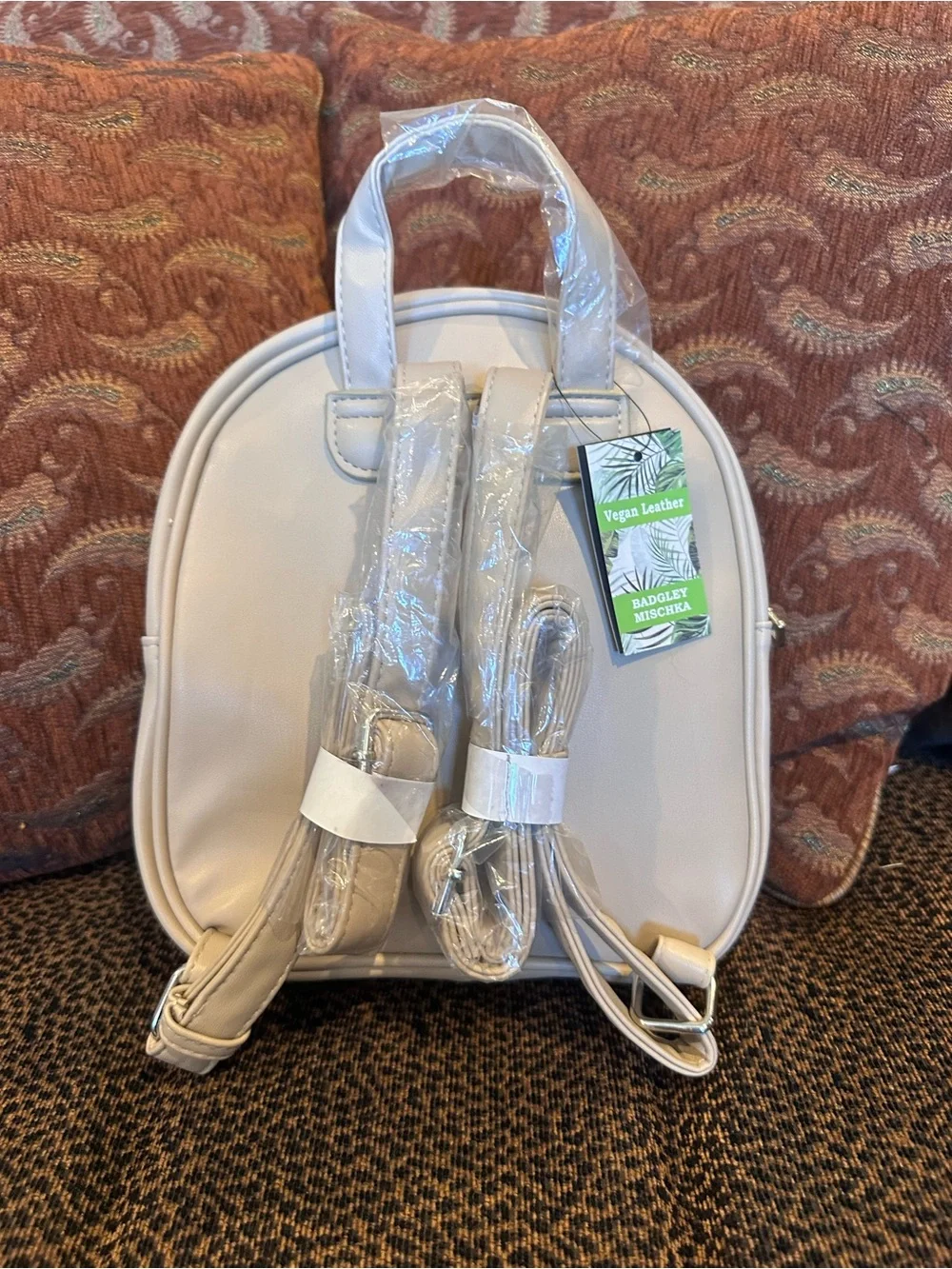 NWT Badgley Mischka Mini Studded Backpack in the Buff Beige